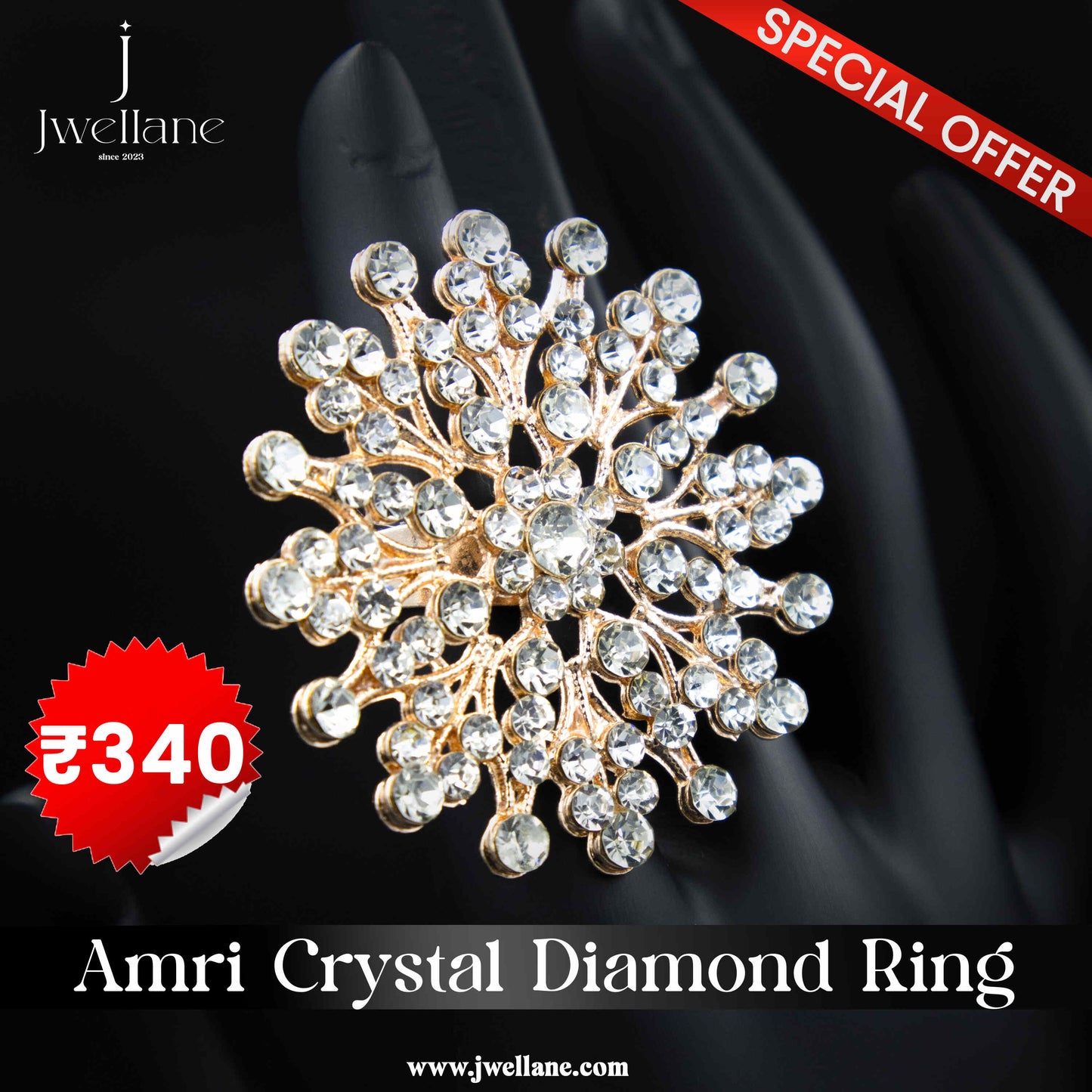 Amri Crystal Diamond Ring